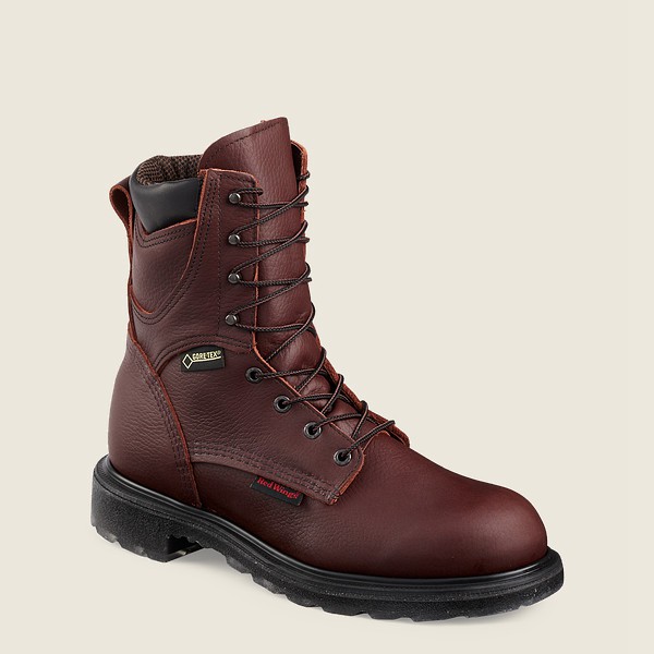 Red Wing Mens Work Boots - Supersole® 2.0 - 8-inch Waterproof Soft Toe - Burgundy - CYR375064